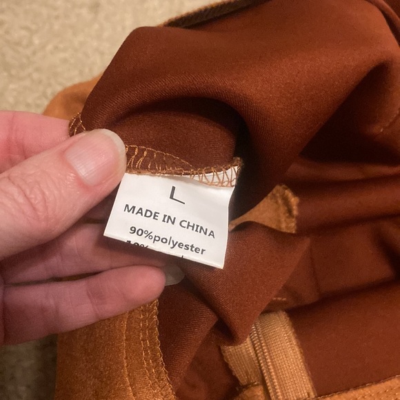 Burnt Orange Polyester Skirt - L - Picture 4 of 5